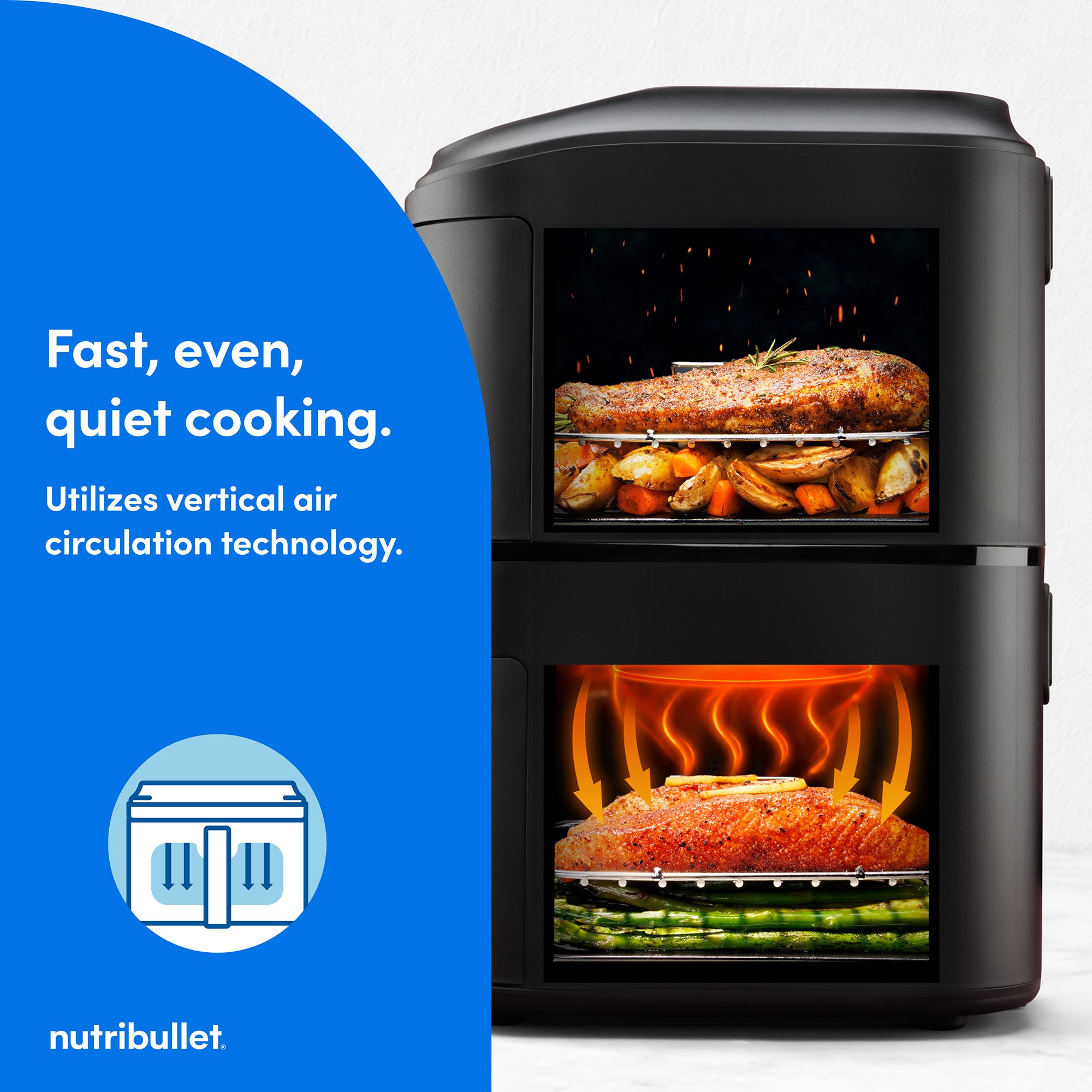 nutribullet CrispLite Dual Stack Air Fryer 9L